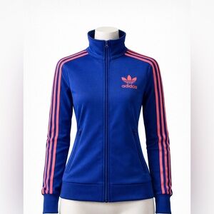 Adidas Originals Track Jacket | Women’s Small | Blue Pink | Trefoil